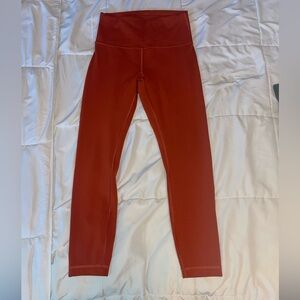 Lululemon Wunder Train High Rise Leggings 25" size 8 color copper rustic clay